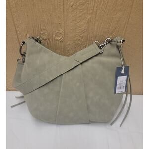 Zip Closure Pleated Hobo Handbag Universal Thread Green Shoulder Strap